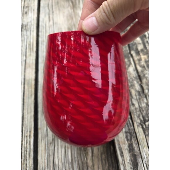 Murano Style Red Swirl Hand‎ Blown Glass Pendant Lamp Shade Replacement - Picture 3 of 9